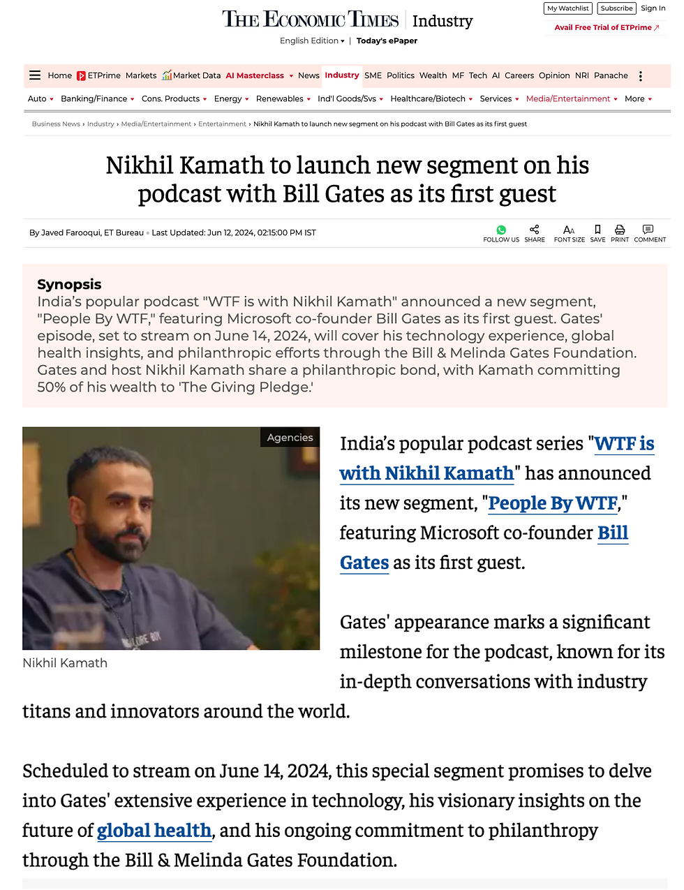 Nikhil Kamath Podcast