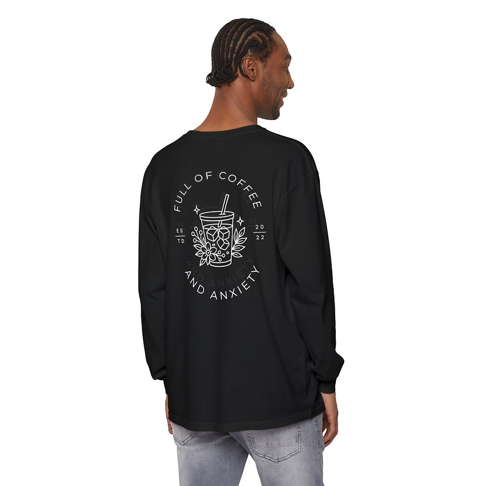 Thumbnail: Coffee and Anxiety Unisex Long Sleeve Tee