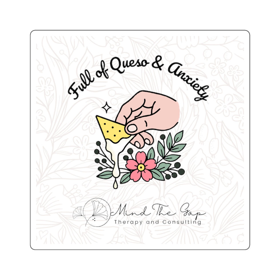Queso & Anxiety - Floral Background Sticker