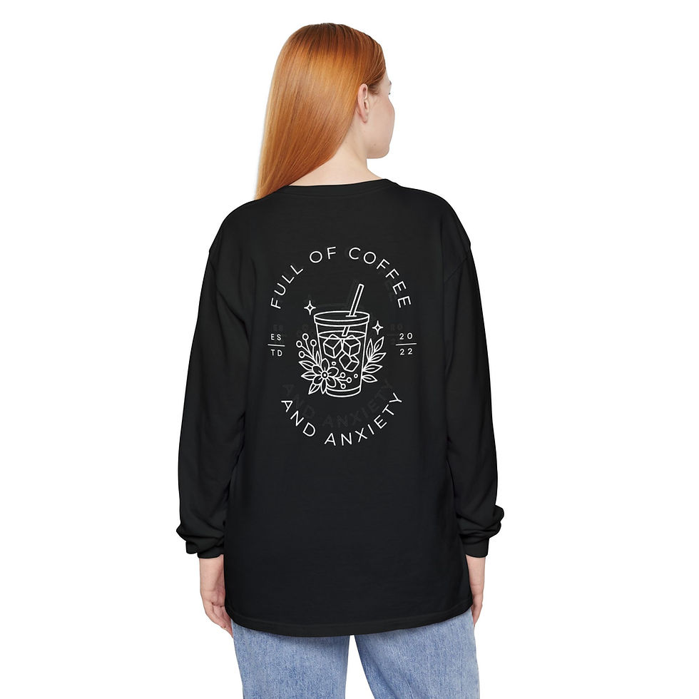 Thumbnail: Coffee and Anxiety Unisex Long Sleeve Tee