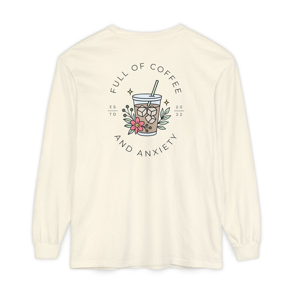 Thumbnail: Coffee and Anxiety Unisex Long Sleeve Tee