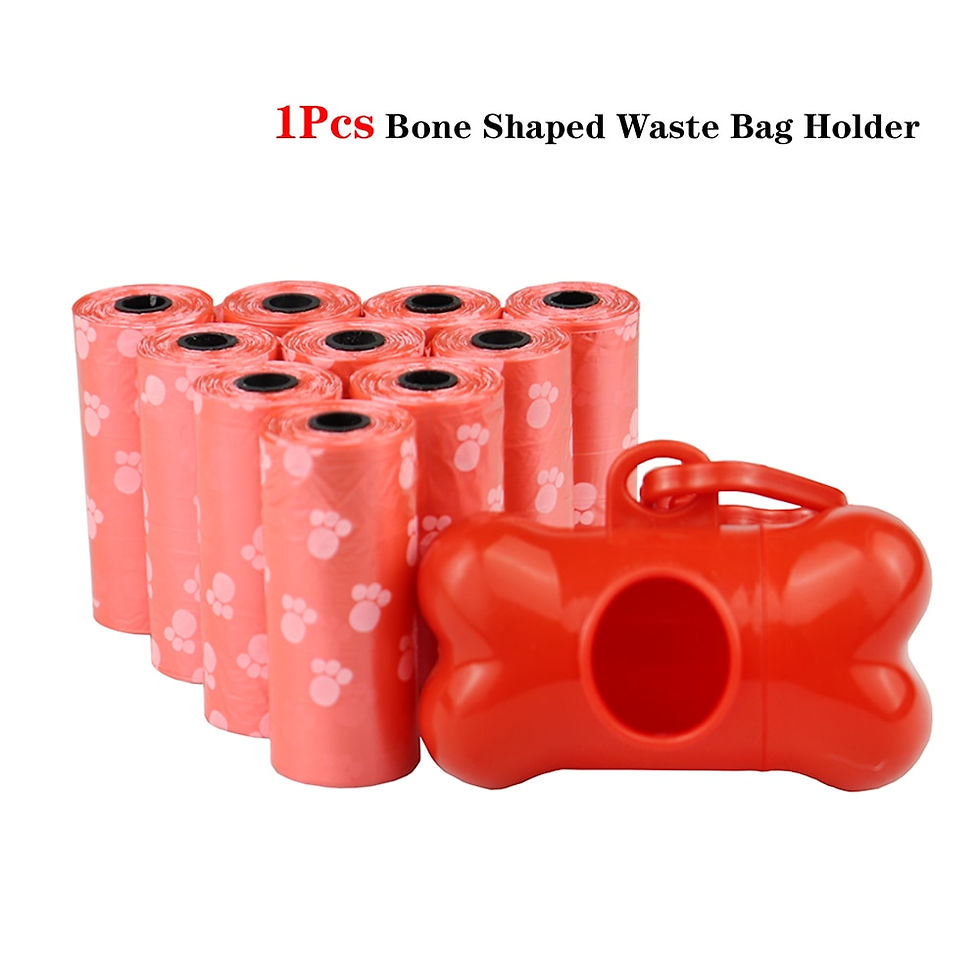 Thumbnail: Disposable Poop Bags with Leash Clip and Bone Bag Dispenser 5Roll(75Pcs)