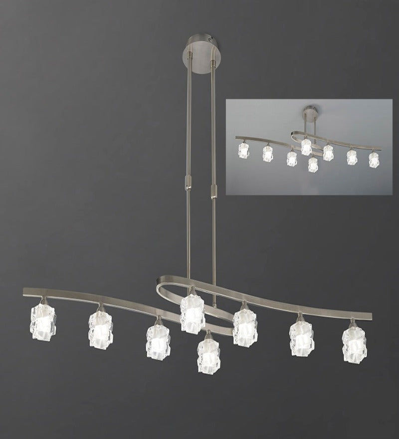 ICE PENDANT 8 LIGHT SATIN NICKEL