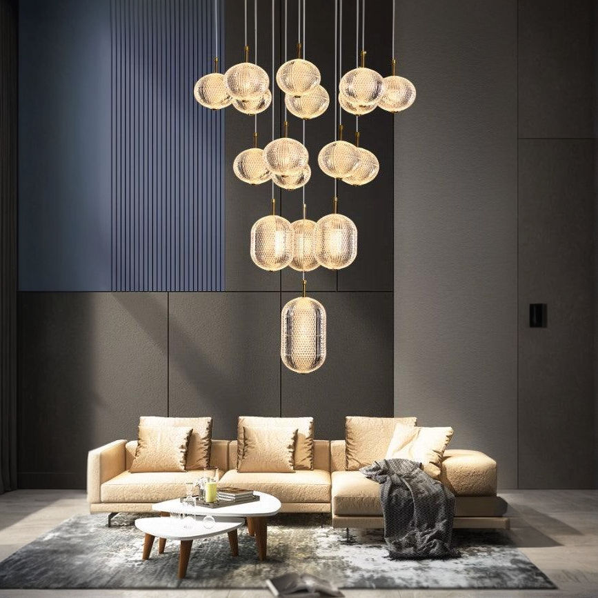 16-LIGHT LED DOUBLE HEIGHT CHANDELIER