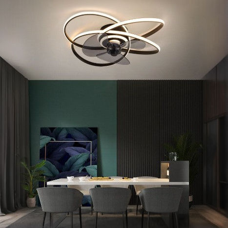 Black Fan LED Chandelier