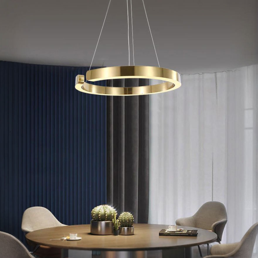 Stello C shape Gold ring LED chandelier