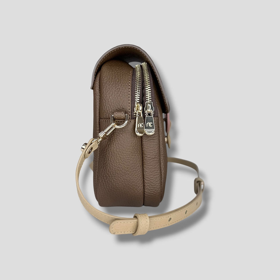 Miniatura: Mich Crossbody / Dark Caramel - Dusty Blush - Marfil