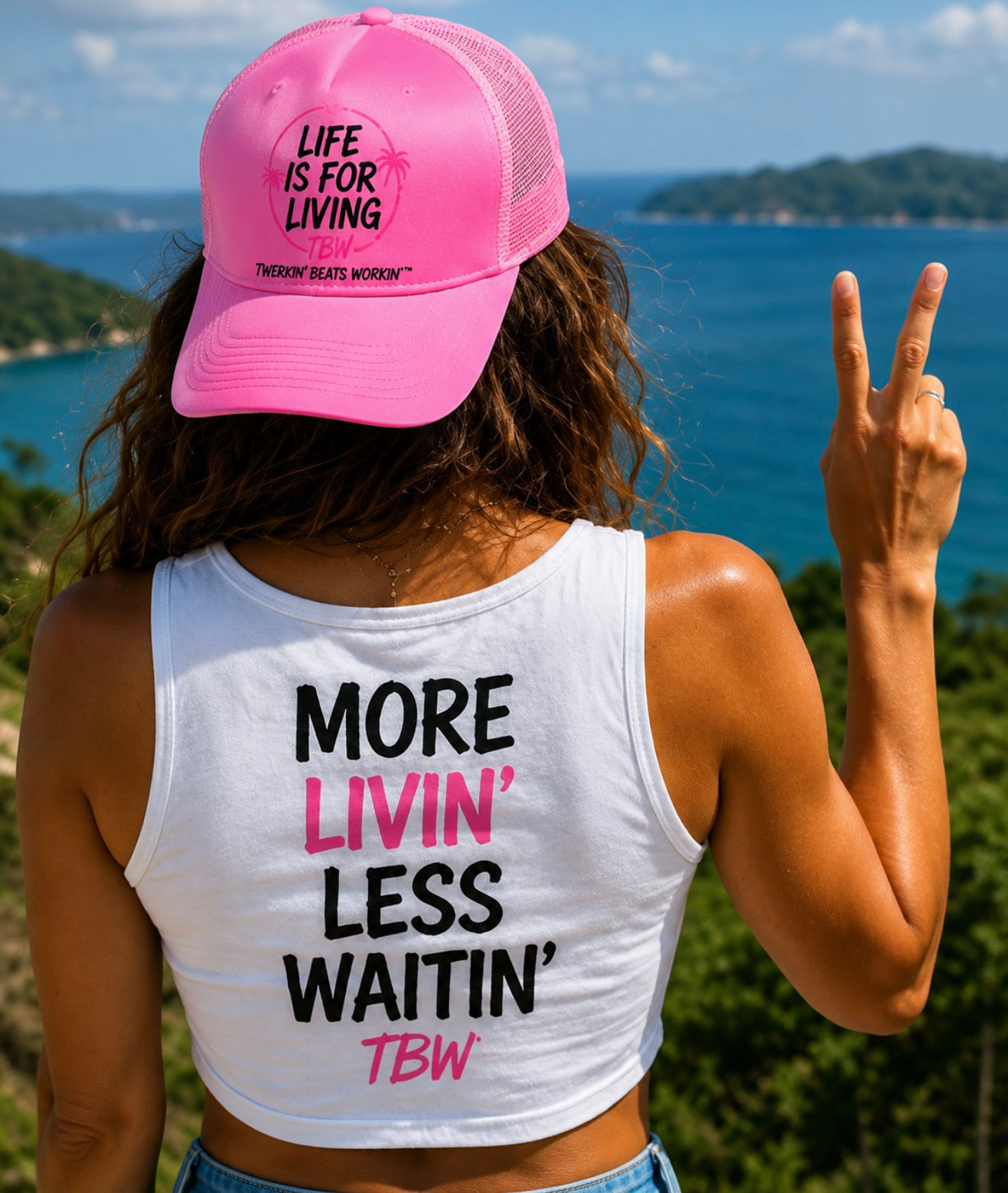 Life Is For Living Trucker Hat – Twerkin’ Beats Workin’™