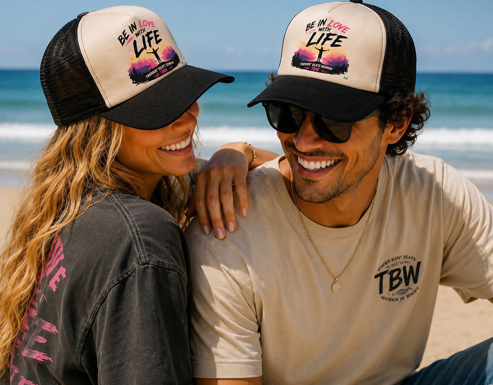 Thumbnail: Be In Love With Life By Twerkin’ Beats Workin’™ Trucker Hat