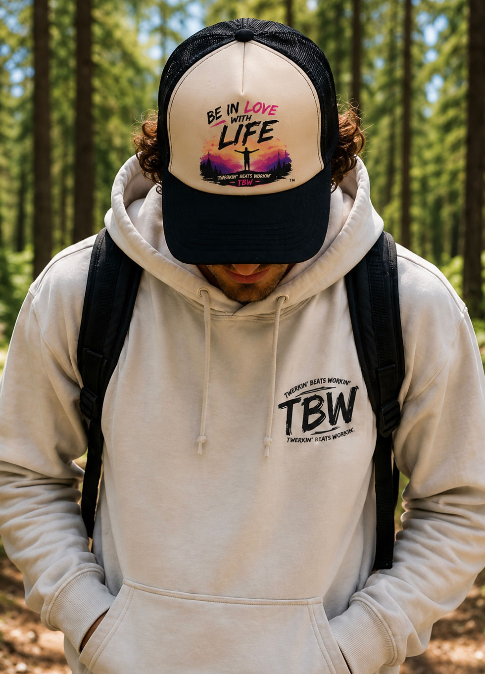 Thumbnail: Be In Love With Life By Twerkin’ Beats Workin’™ Trucker Hat