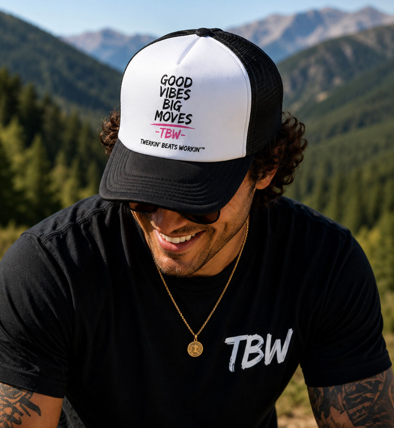 Good Vibes, Big Moves by Twerkin’ Beats Workin’™ Trucker Hat