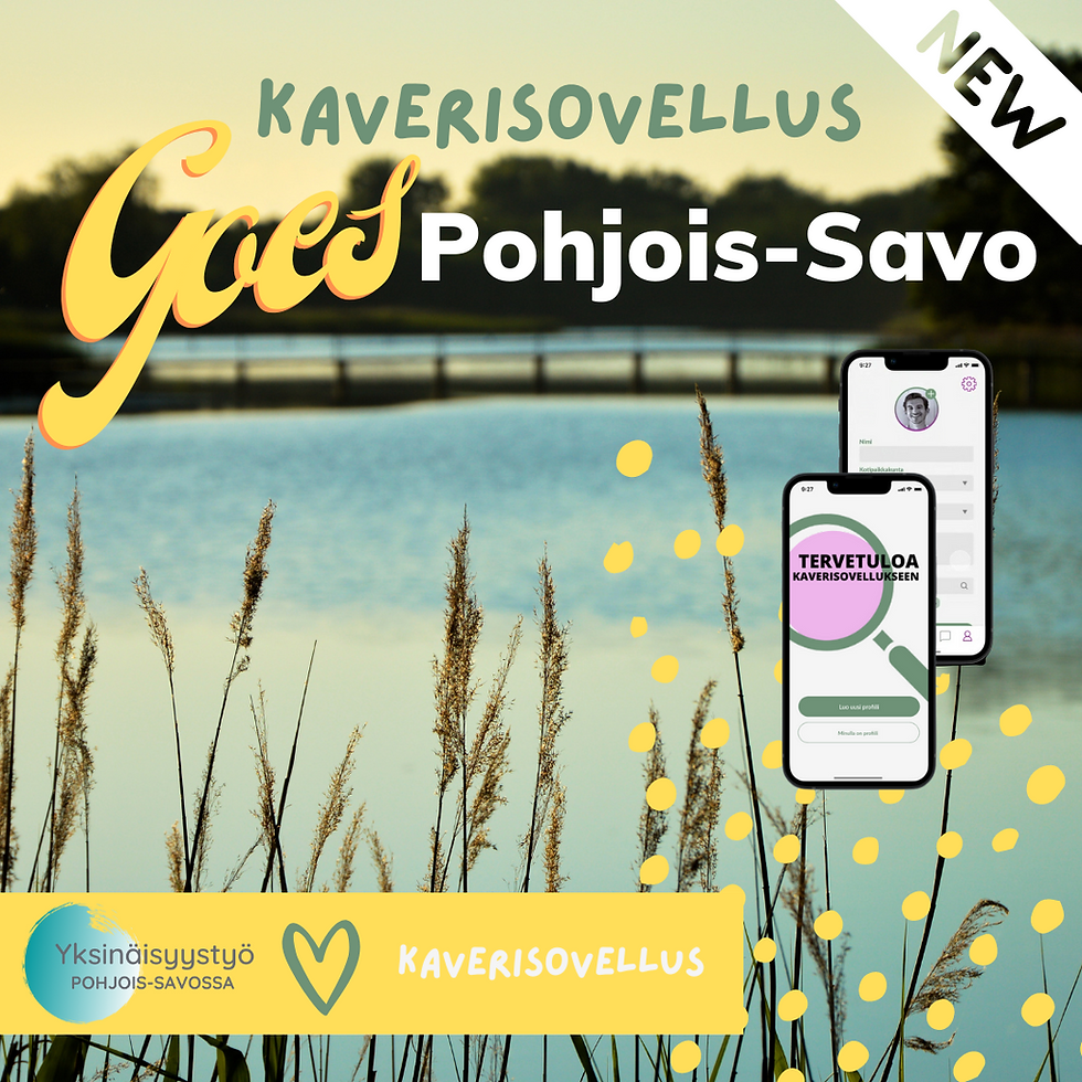 Kaverisovellus ja Yksinäisyystyö Pohjois-Savossa tekevät yhteistyötä.