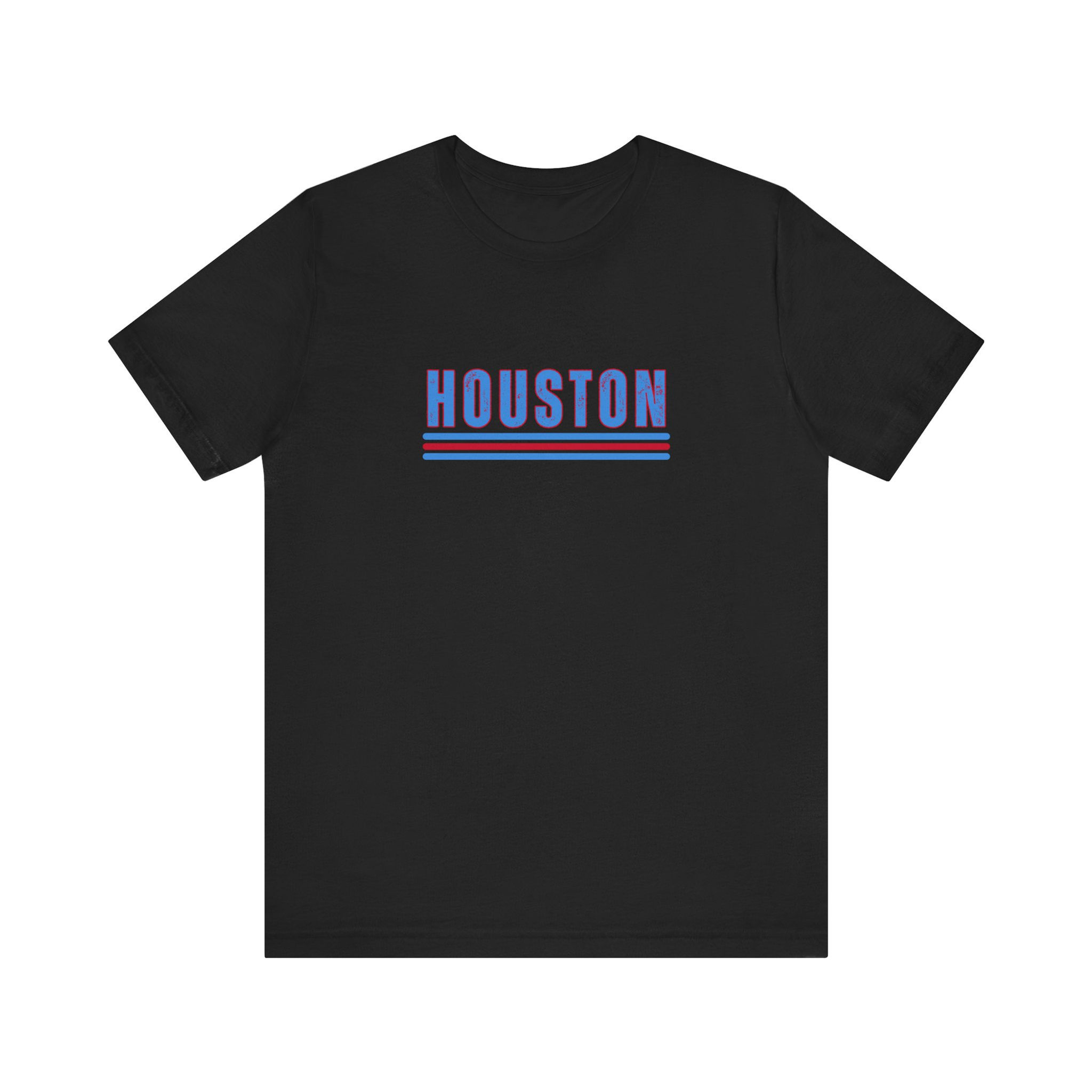 Houston Retro Football Unisex Black Short Sleeve T-Shirt