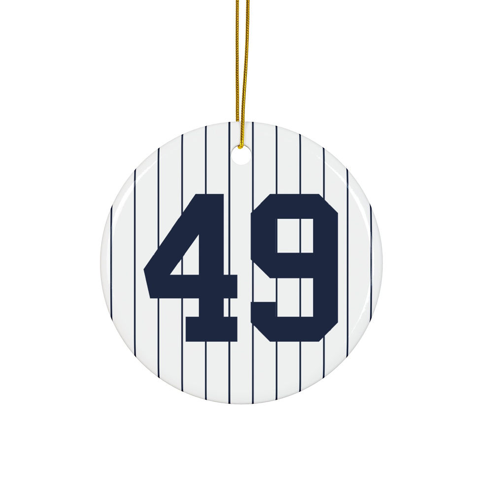 Thumbnail: Ron Guidry #49 Ceramic Christmas Tree Ornament