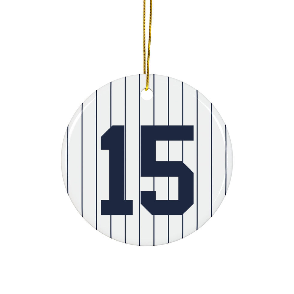 Thumbnail: Thurman Munson #15 Ceramic Christmas Tree Ornament