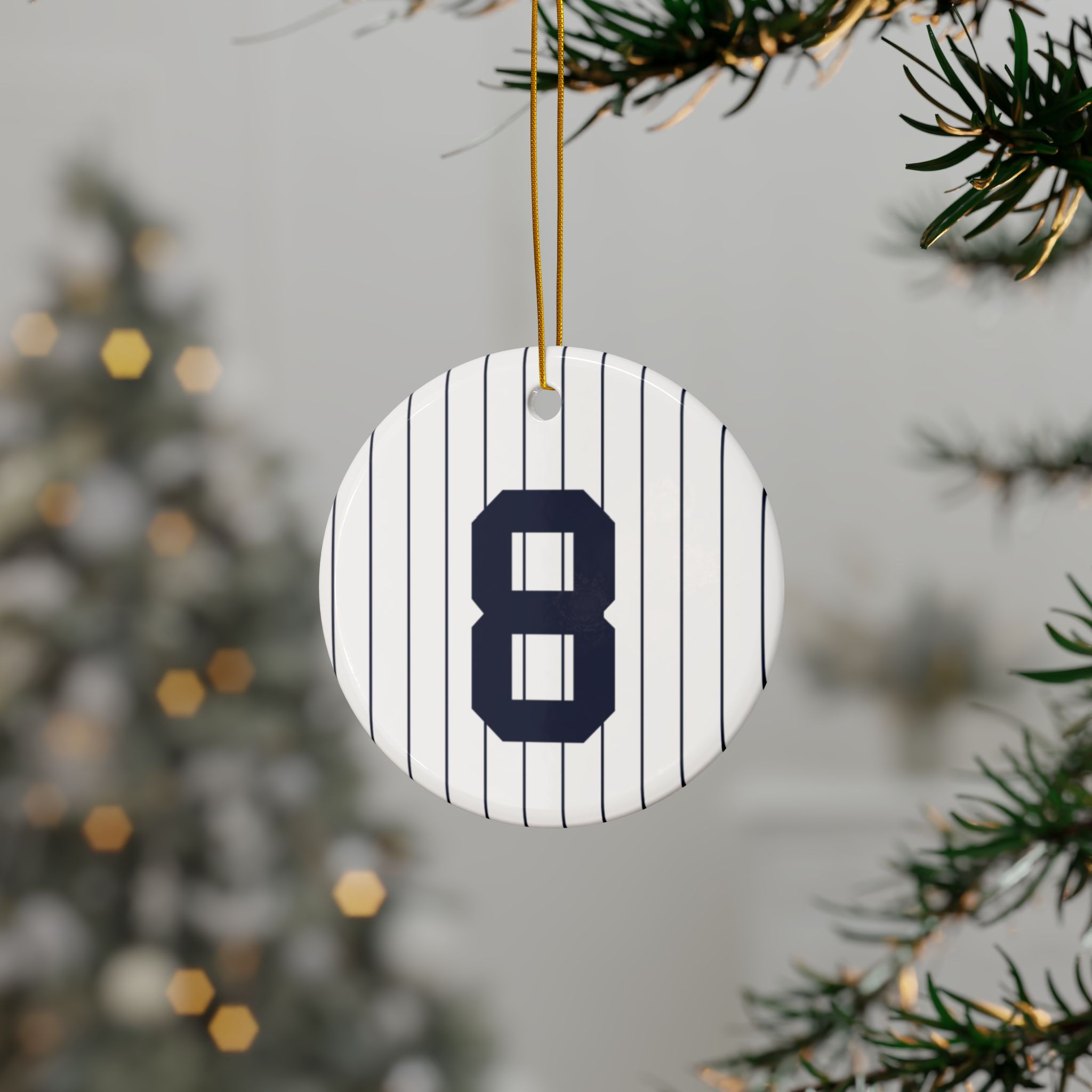 Yogi Berra #8 Ceramic Christmas Tree Ornament