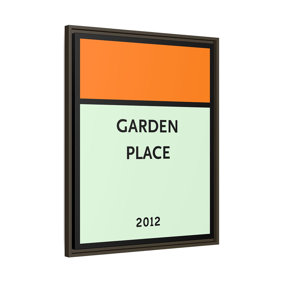 Thumbnail: Monopoly Inspired Matte Framed Canvas (Orange)