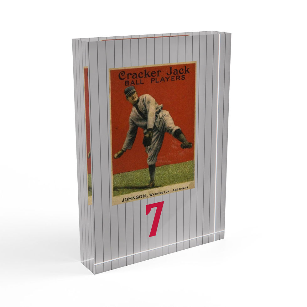 Walter Johnson 1915 Cracker Jack Acrylic Block