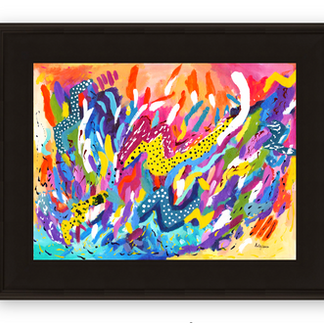 Holly Forbes abstract painting Dancing Corals. Dietitian gift ideas.