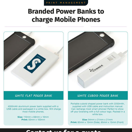 These branded power banks make great giveaways