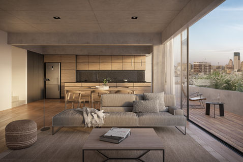 high quality interior rendering, for a Scandinavian style apartment. interior design rendering