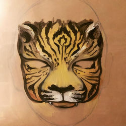 ©2017YMaclean 'Full Tiger Realism Practice Board’ face painting design