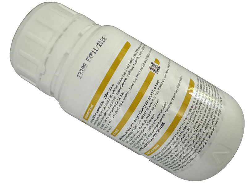 Noxide est un insecticide liquide concentré à effet de choc. Il permet d'obtenir 19 litres de bouillie à pulvériser.