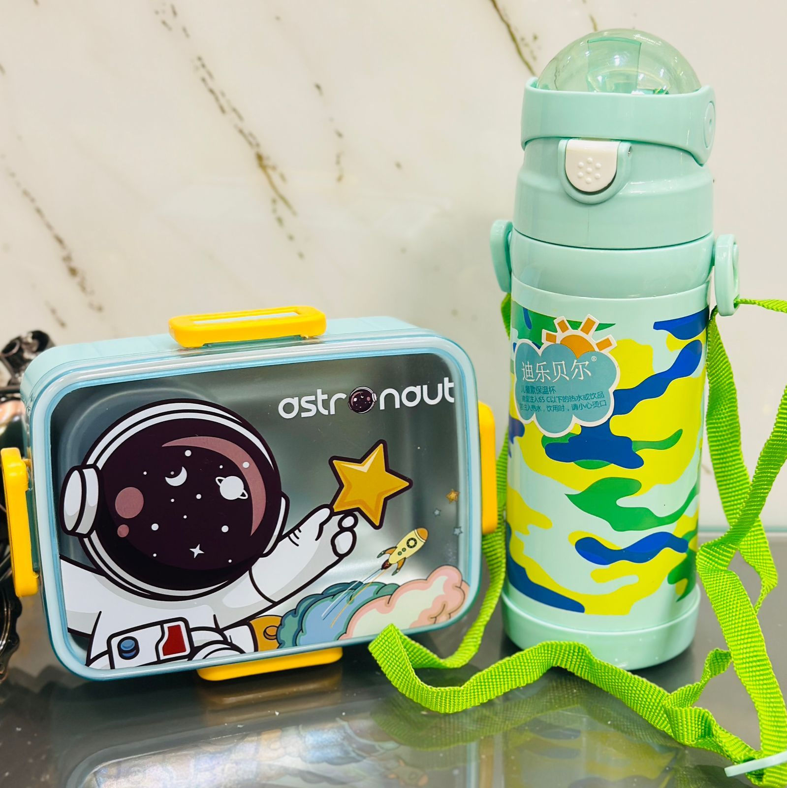 Kids Stainless Steel Lunch Box & Bottle Combo – Durable & Perfect for school