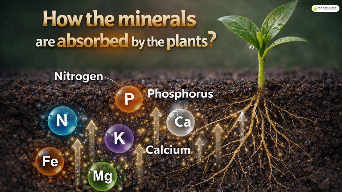 How the minerals are absorbed by the plants?