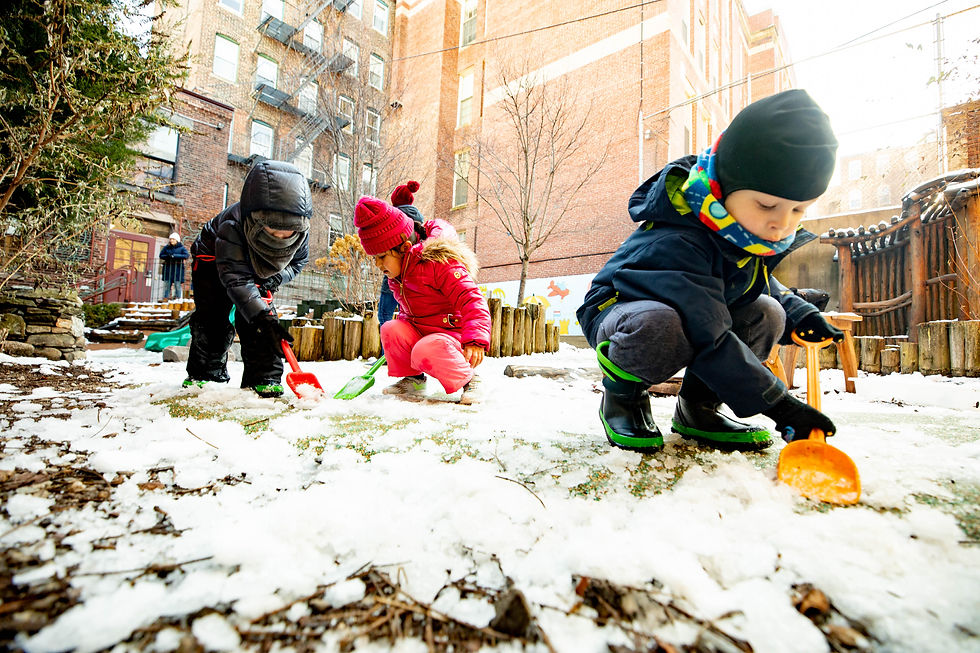 toddlers in winter playground