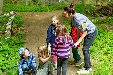 Children and teacher at North Shore Nursery School