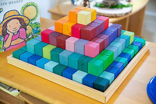 colored blocks at North Shore Nursery School