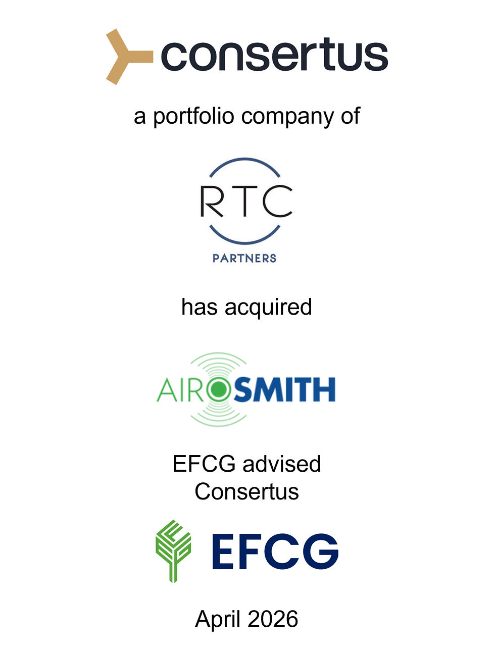 EFCG Advises Consertus on its Acquisition of Airosmith