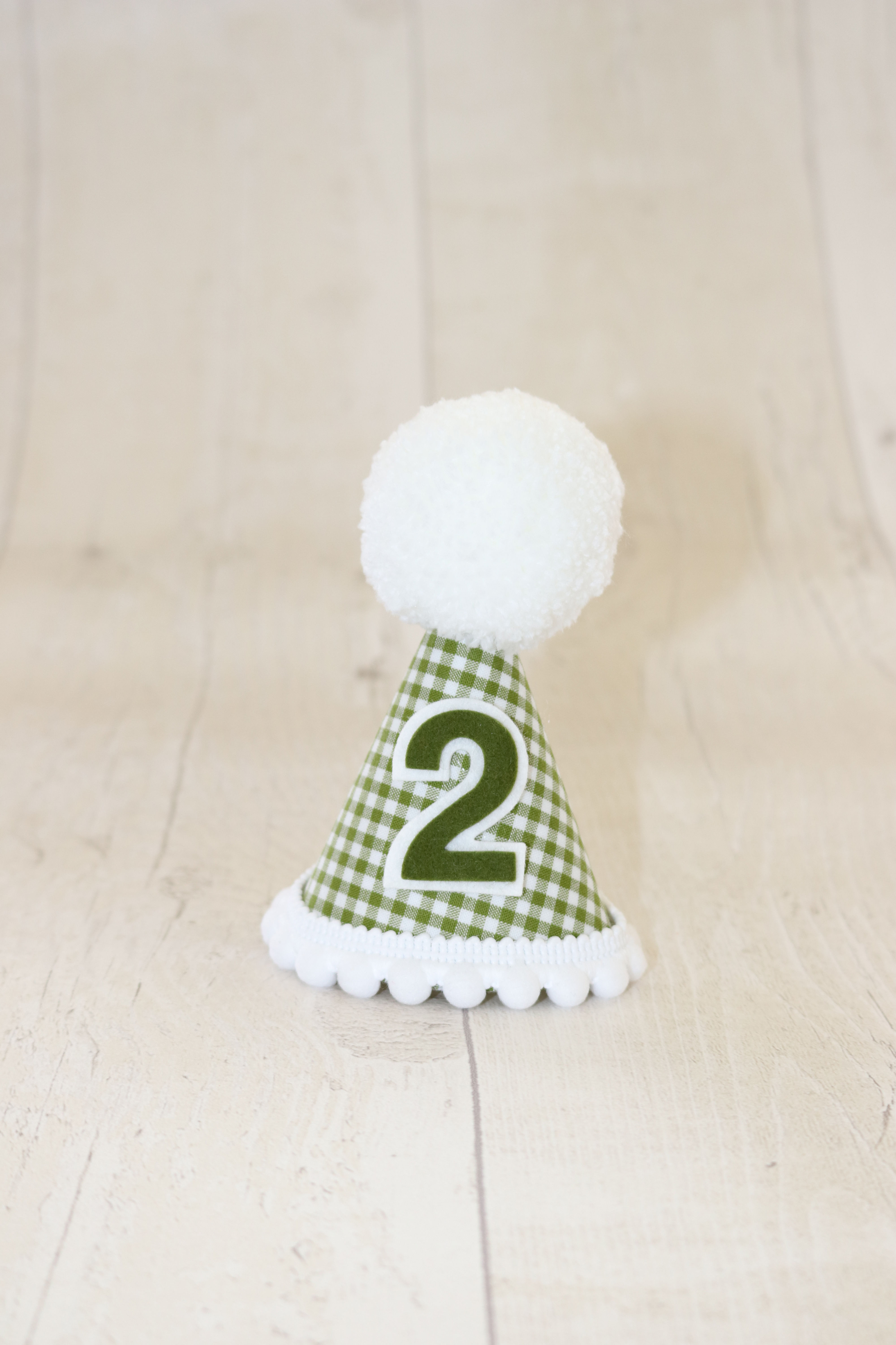 Green Gingham Party Hat