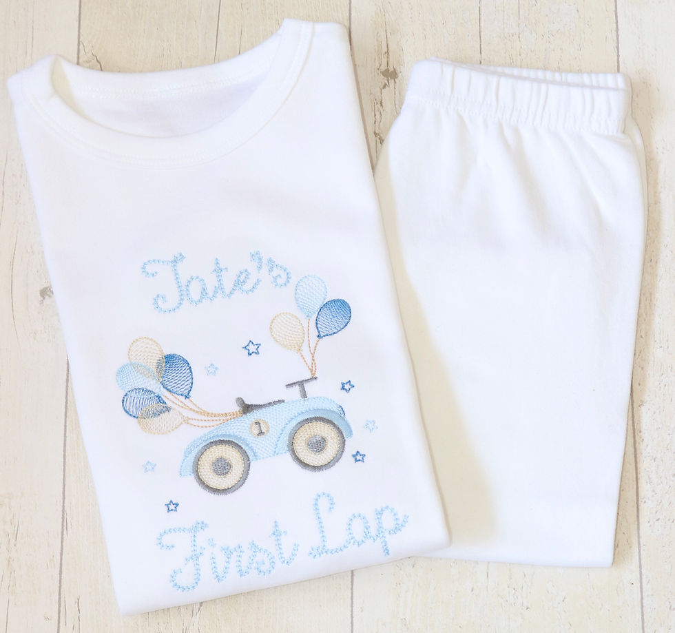 Personalised Vintage Car Birthday PJs