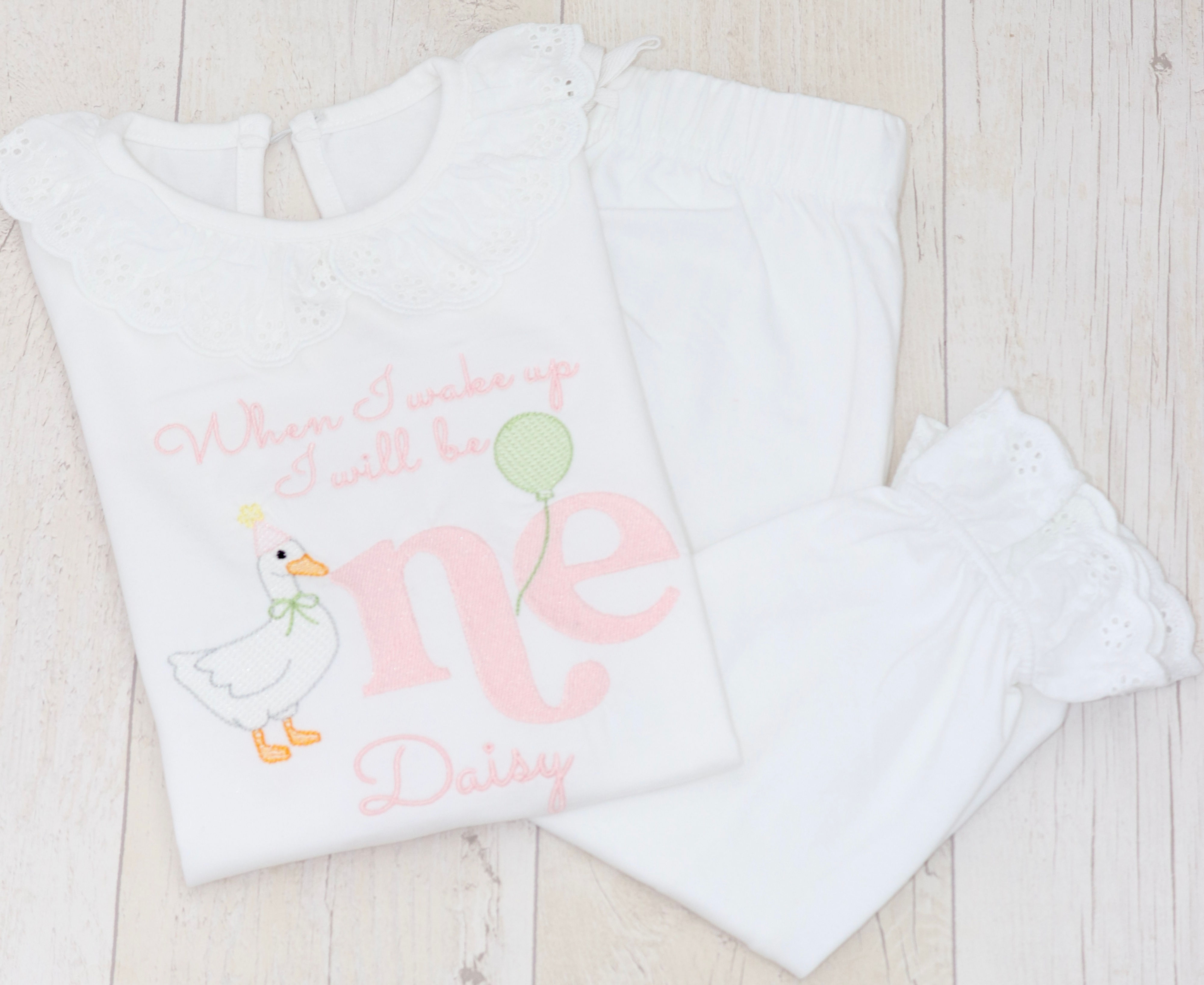 Personalised Frilly Silly Goose Birthday PJs | Animals | Duck