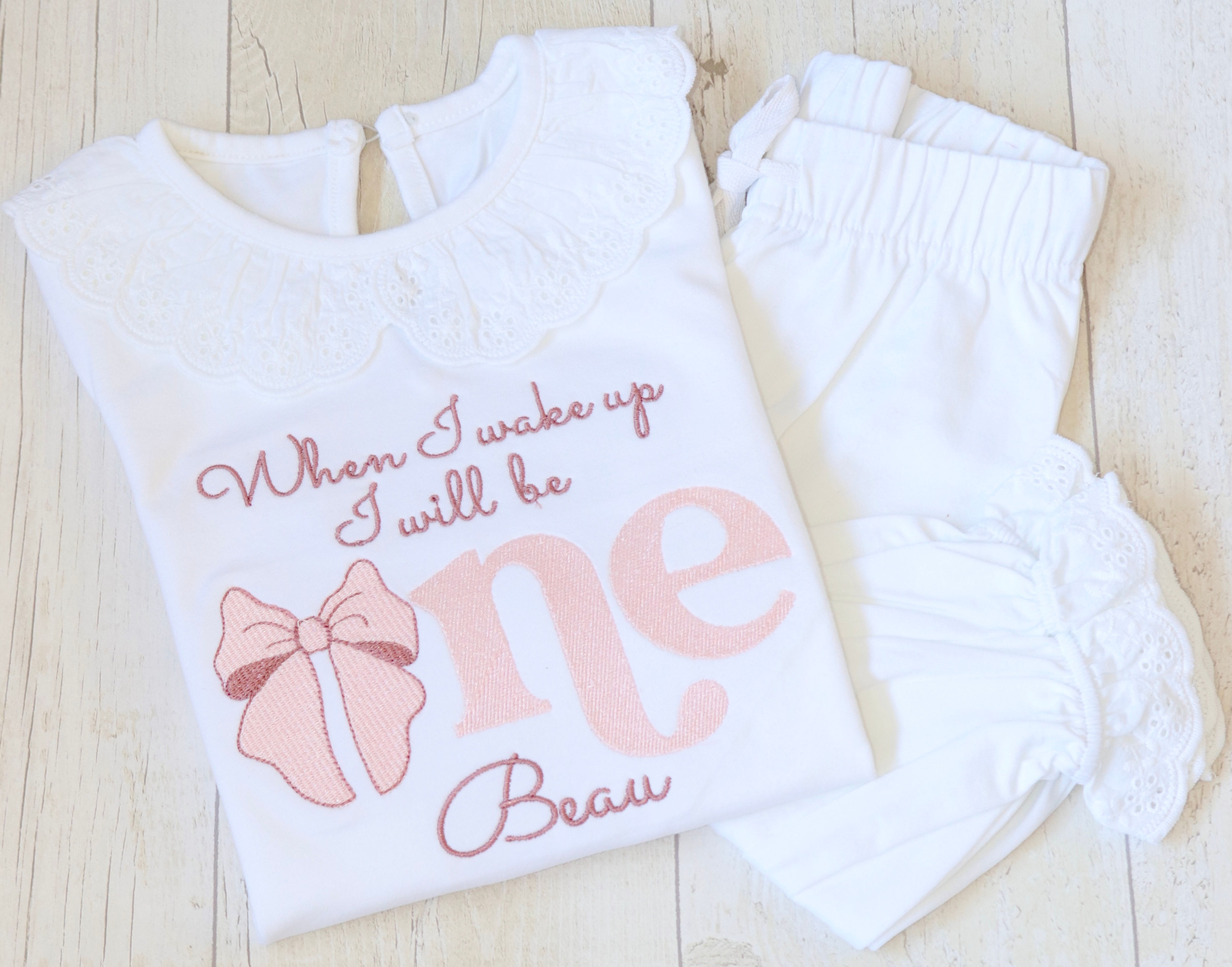 Personalised Frilly Bow Birthday PJs