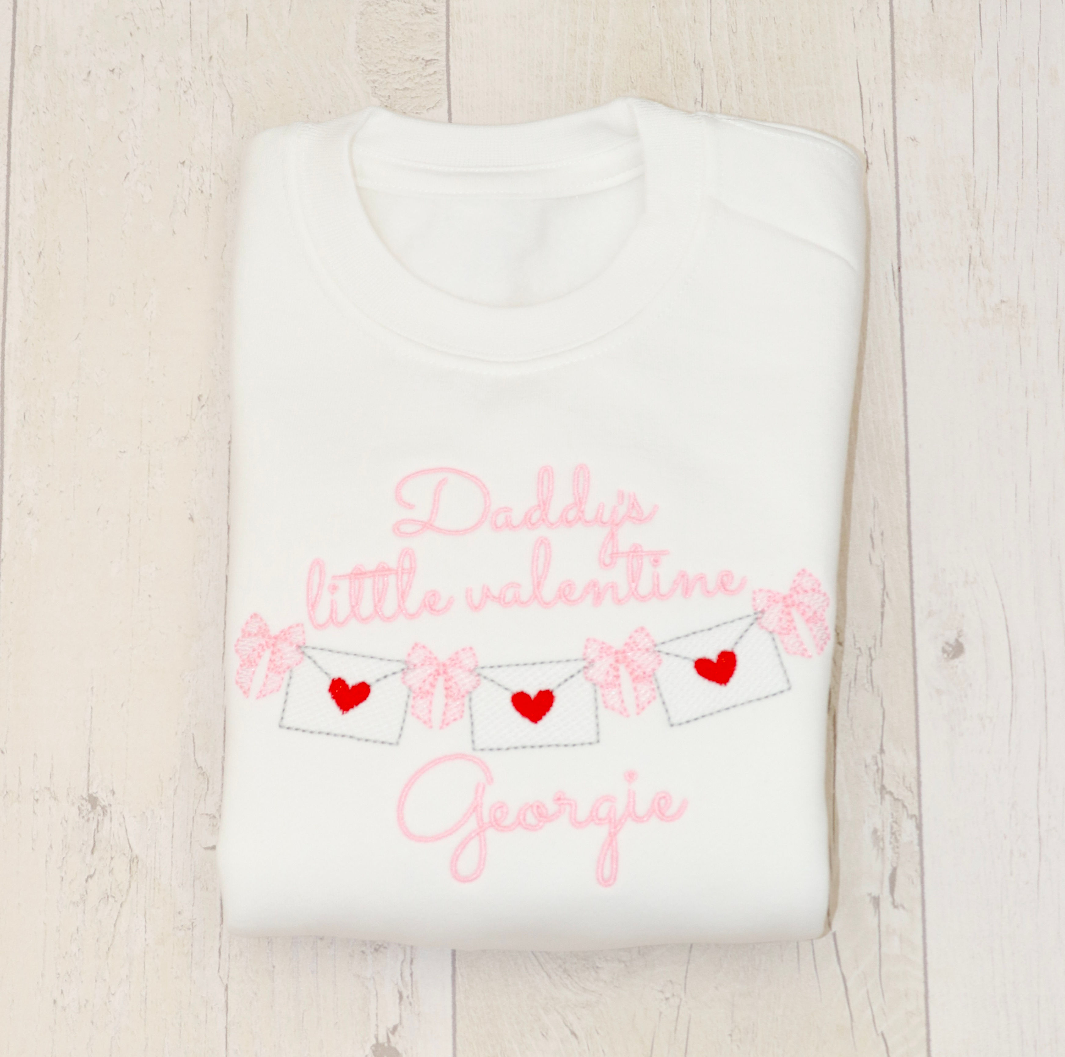 Personalised Love Letters Embroidered Sweatshirt | T-shirt | Babygrow