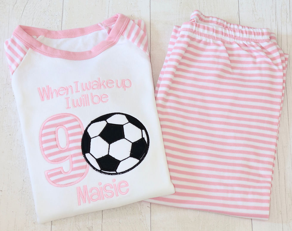 Football PJs | Personalised Pink PJs |