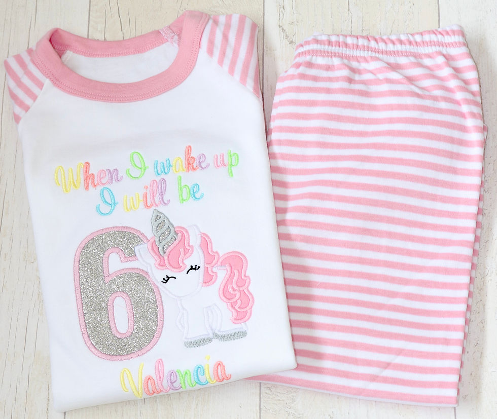 Personalised Unicorn Birthday PJs