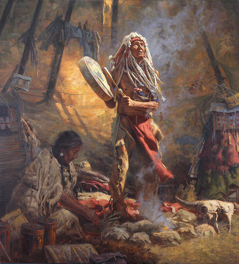 Don Oelze / Painting /The Buffalo Caller