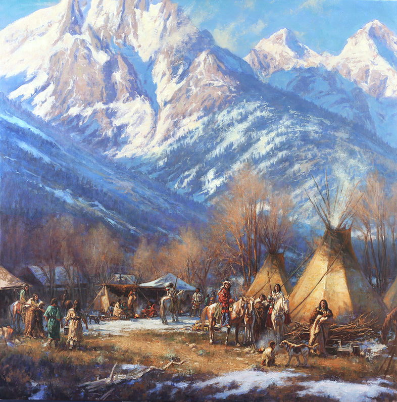 Don Oelze / Painting /Camp At The Trading Post