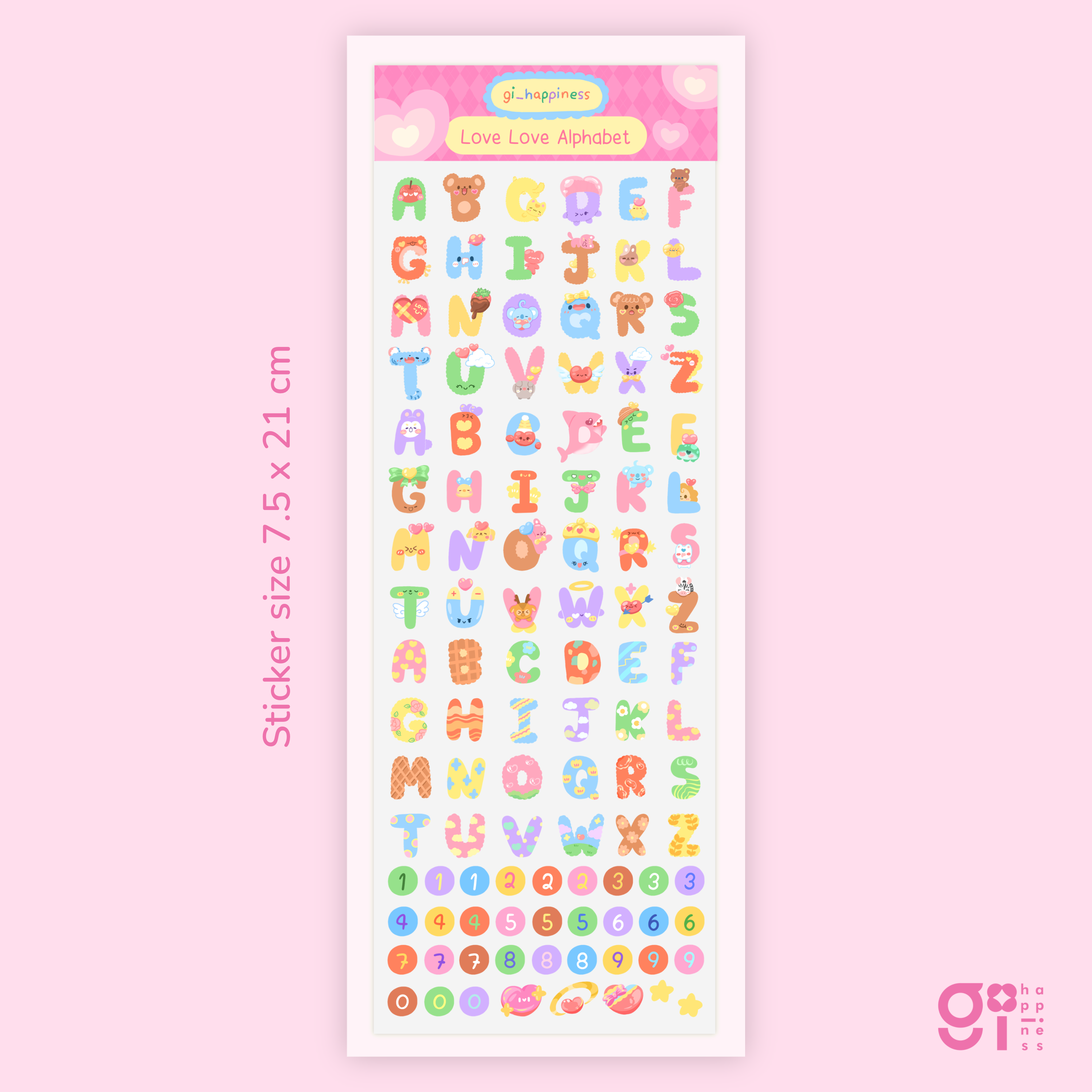 Love Love alphabet sticker