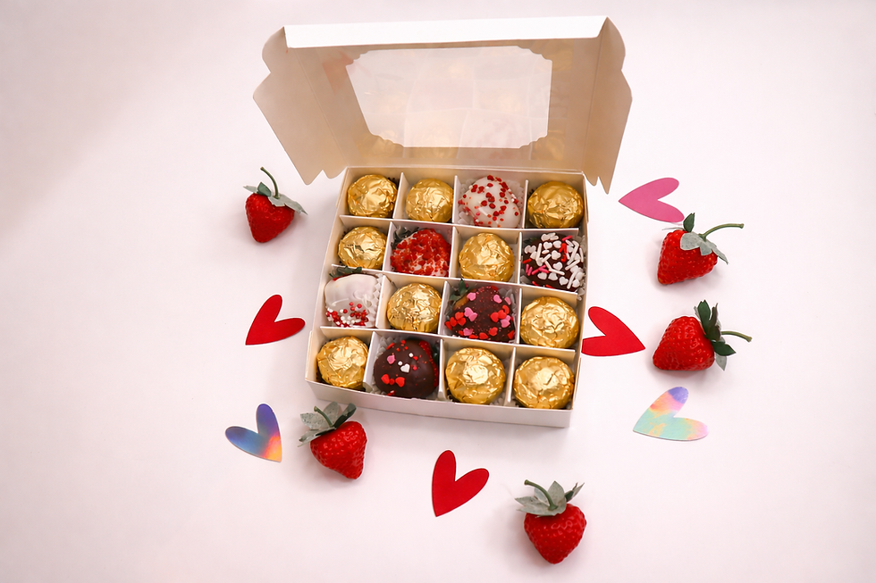 Thumbnail: 6 Choco-Strawberries & 10 Ferrero - White BOX