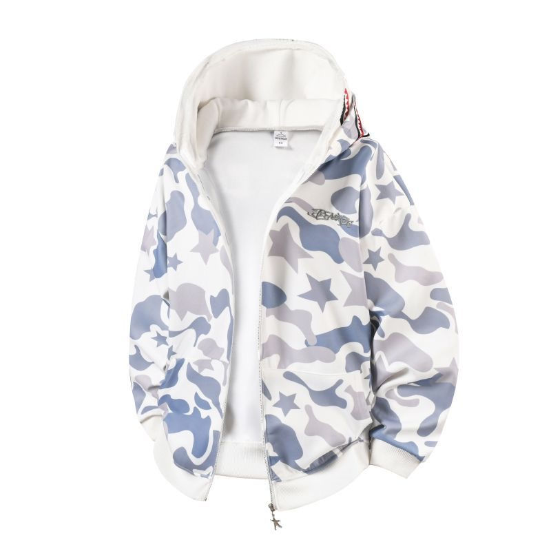 Thumbnail: New Autumn and Winter Fashion Trend Printed American Retro Sports Hoodie Men's