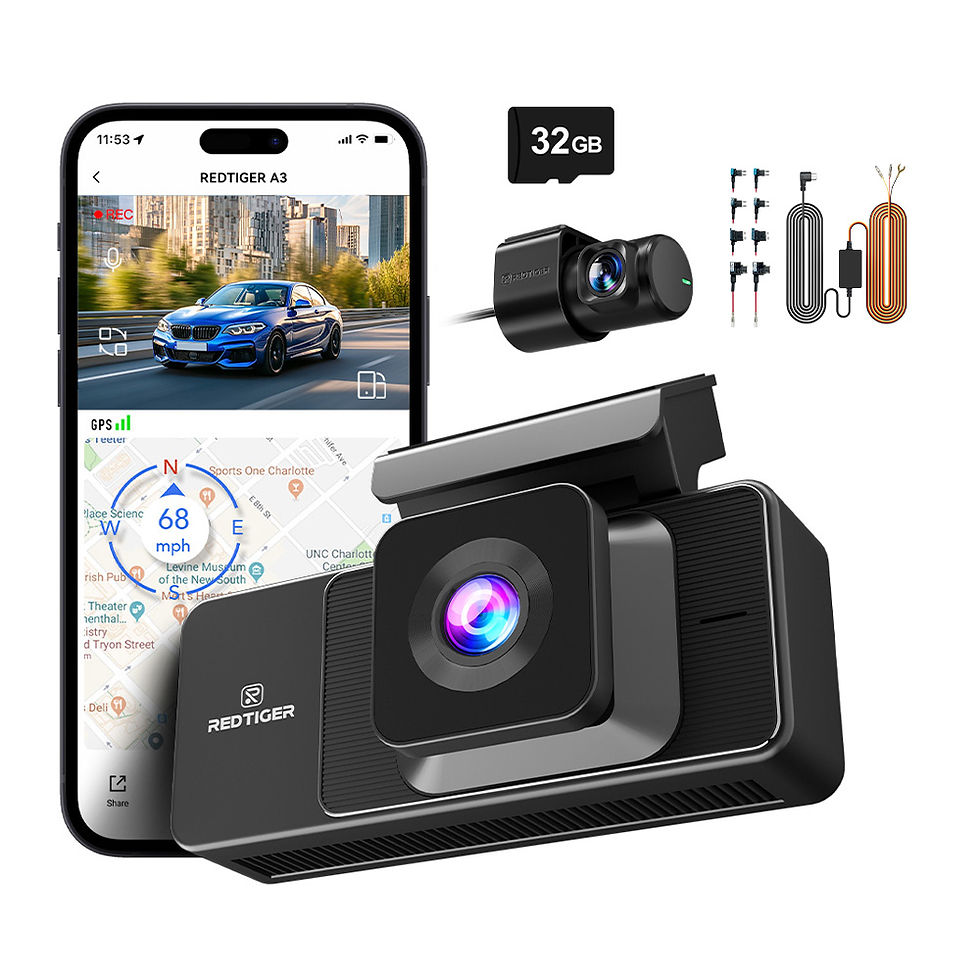 Thumbnail: REDTIGER A3 Dash Cam 3 Channel Dash Camera 2.5K Car Camera Bulit in 2.4GHz Wifi 