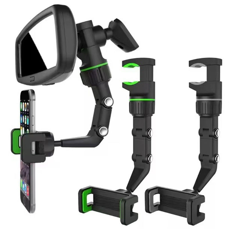 For All Car Rearview Mirror Phone Holder 360° Rotatable and Retractable Car Pho