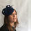 Thumbnail: Amelia - French navy blue felt button fascinator trimmed with felt and beads