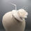 Thumbnail: Patricia -Bridal  oval fascinator covered in ivory silk and lace