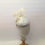 Thumbnail: Marji - Cream embroidered silk button headpiece with silk abaca bow and pearls